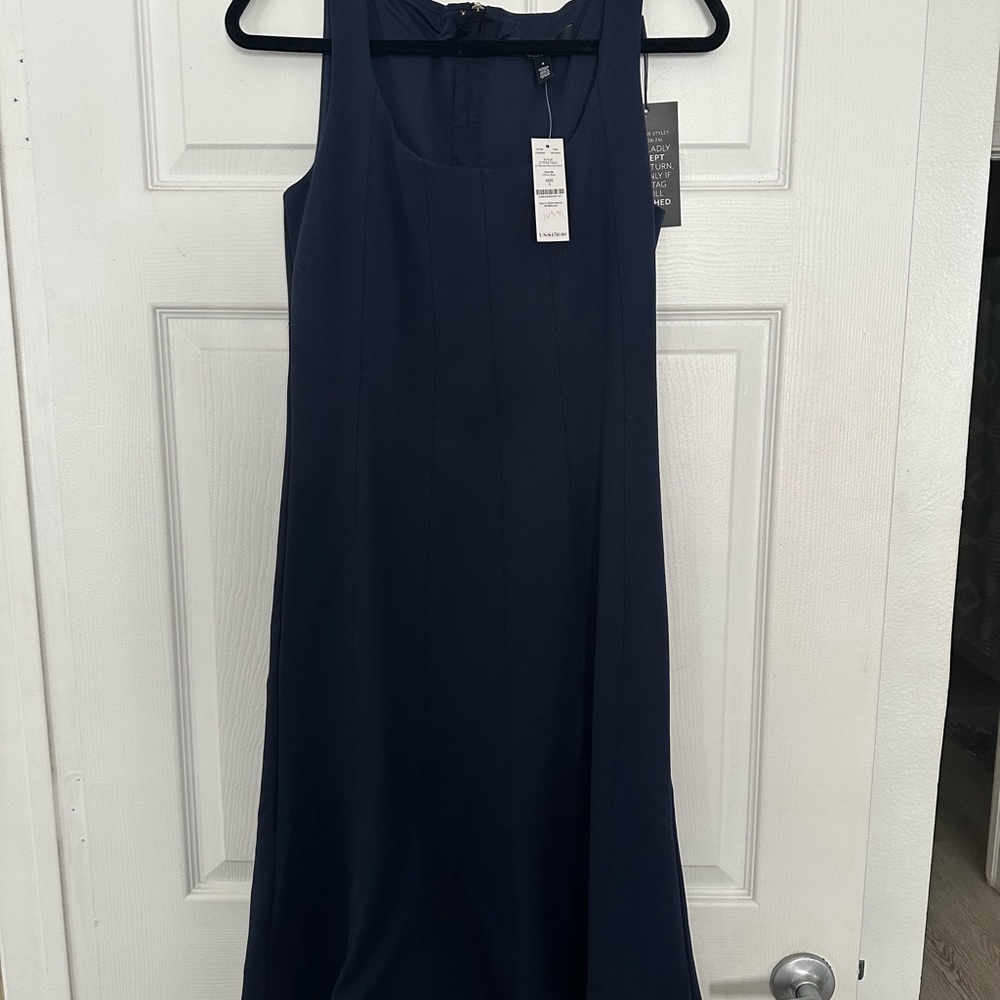 White House Black Market Navy Midi Dress